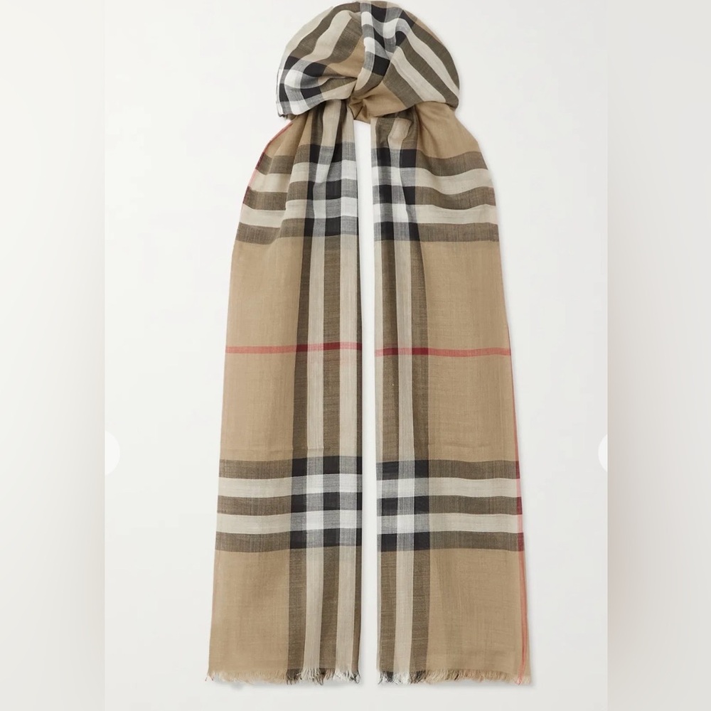 BURBERRY Cashmere Silk Scarf - Picture 3 of 6